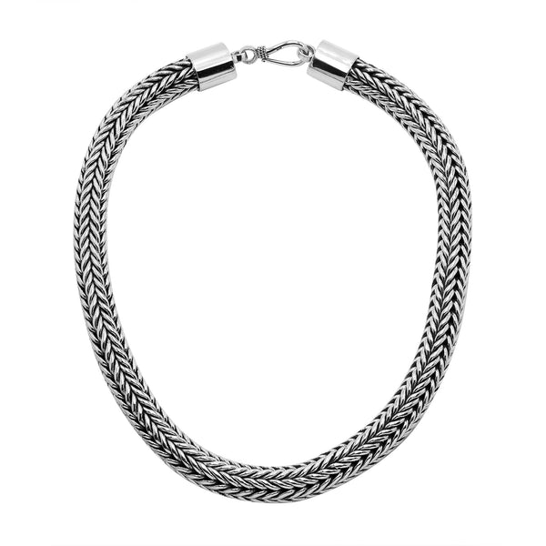 AN-1001-S-15MM-22" Bali Hand Crafted Sterling Silver Chain With 'S' Hook Jewelry Bali Designs Inc 