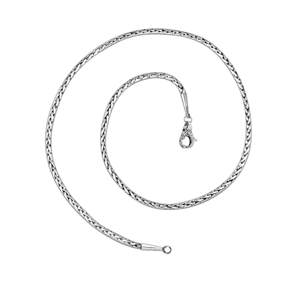 AN-1002-S-3MM-18" Bali Hand Crafted Sterling Silver Chain With Lobster Jewelry Bali Designs Inc 