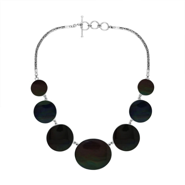 AN-1007-SHB Sterling Silver Necklace With Black Shell Jewelry Bali Designs Inc 