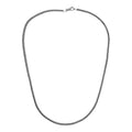 Wholesale sterling silver 4MM wheat chain necklace with oxidized-polished finish and lobster clasp, handcrafted in Bali.