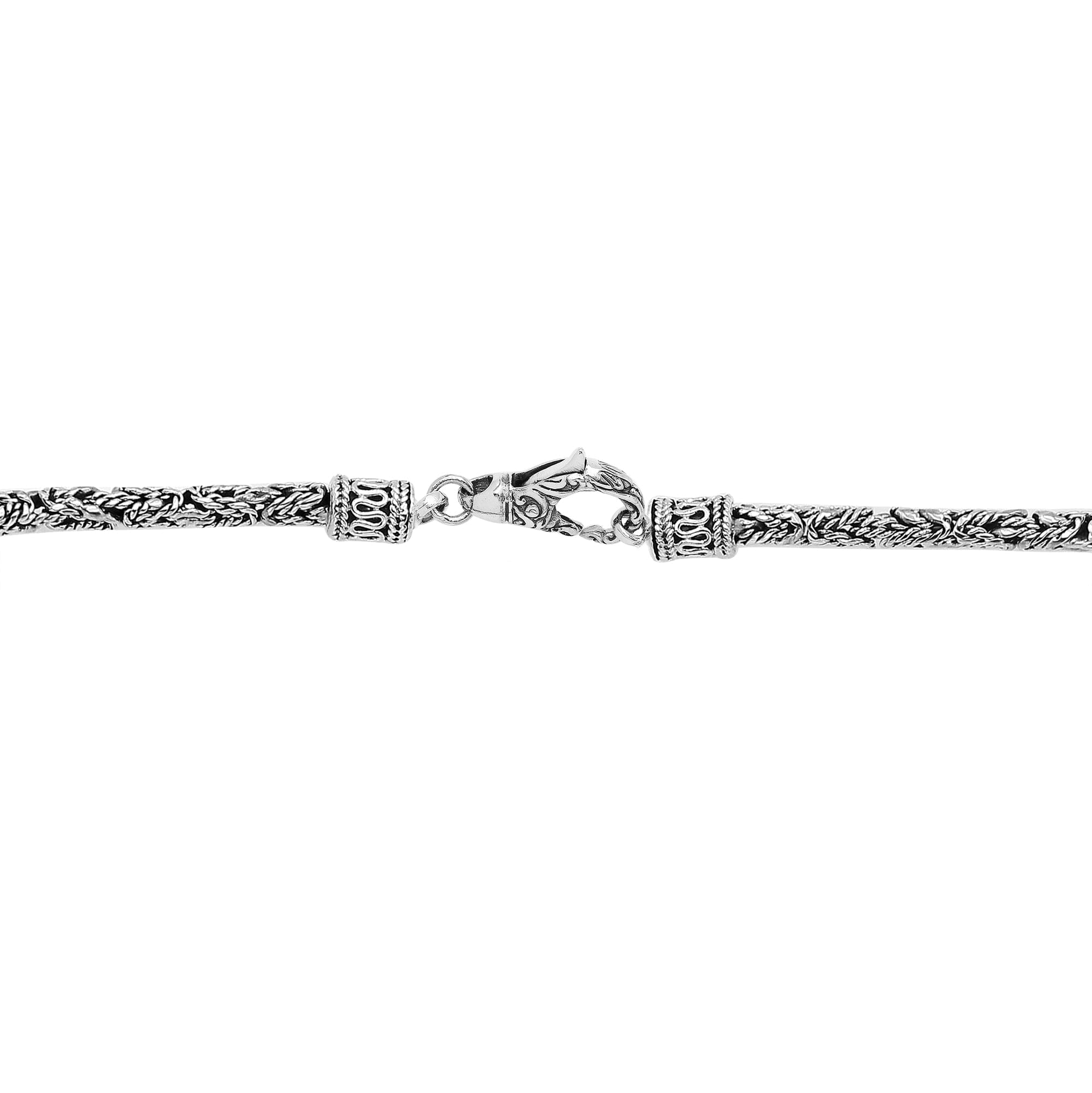 Wholesale 6MM sterling silver chain with lobster clasp, handcrafted Balinese weave design.