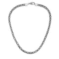 Wholesale 6MM sterling silver Byzantine square chain with lobster clasp, handcrafted Balinese design.