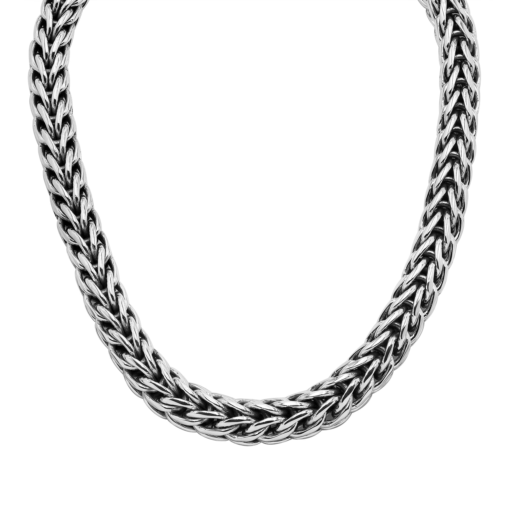 Sterling Silver 15MM Bali Woven Chain Necklace with Hook Lock wholesale