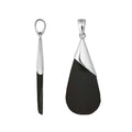 925 Silver Overlay Designer Teardrop Pendant With Black Shell For Wholesale Jewelry Collection
