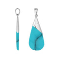 925 Sterling Silver Designer Teardrop Pendant With Turquoise Shell For Wholesale Jewelry Collection