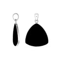 Sterling Silver Black Shell Triangular Pendant For Wholesale Jewelry Buyers.
