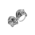 Wholesale sterling silver monkey design ring with detailed Balinese carvings and oxidized finish – handcrafted animal-inspired artisan jewelry for bulk buyers and resellers.
