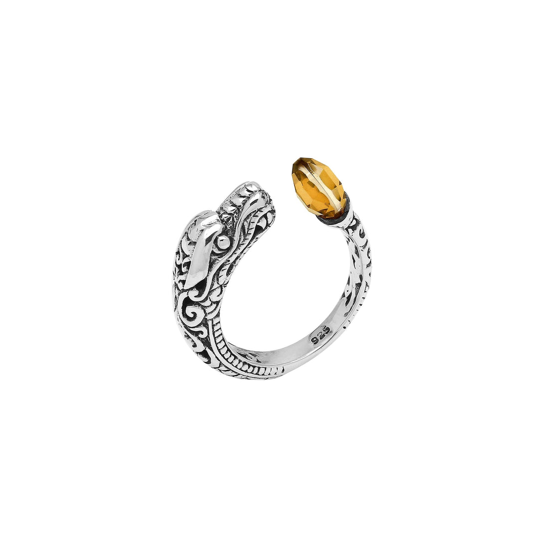 AR-1191-CT-7 Sterling Silver Ring With Citrine Q. Jewelry Bali Designs Inc 