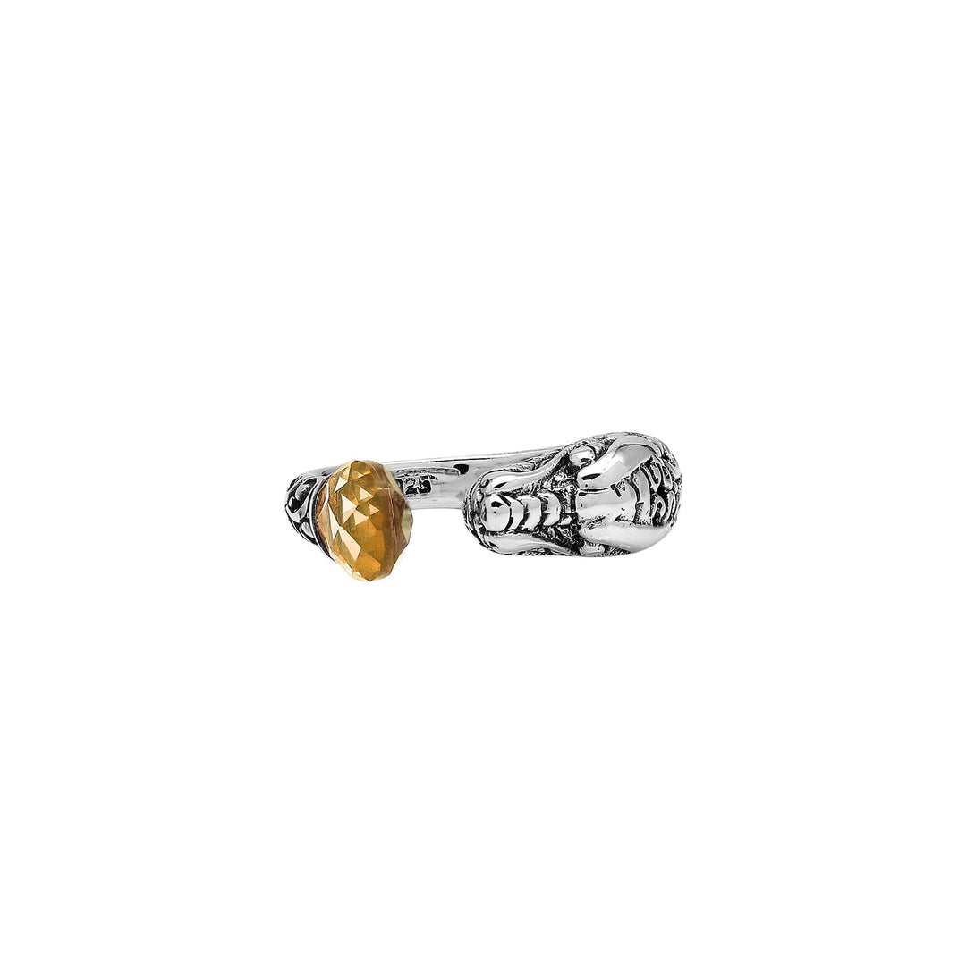 AR-1191-CT-9 Sterling Silver Ring With Citrine Q. Jewelry Bali Designs Inc 