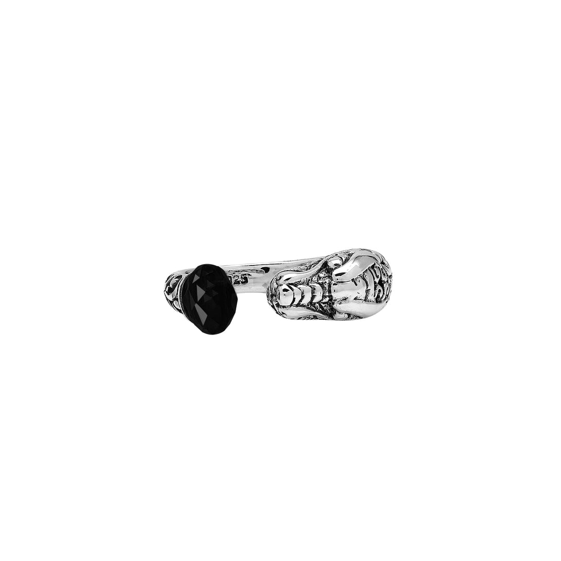 AR-1191-OX-9 Sterling Silver Ring With Black Onyx Jewelry Bali Designs Inc 