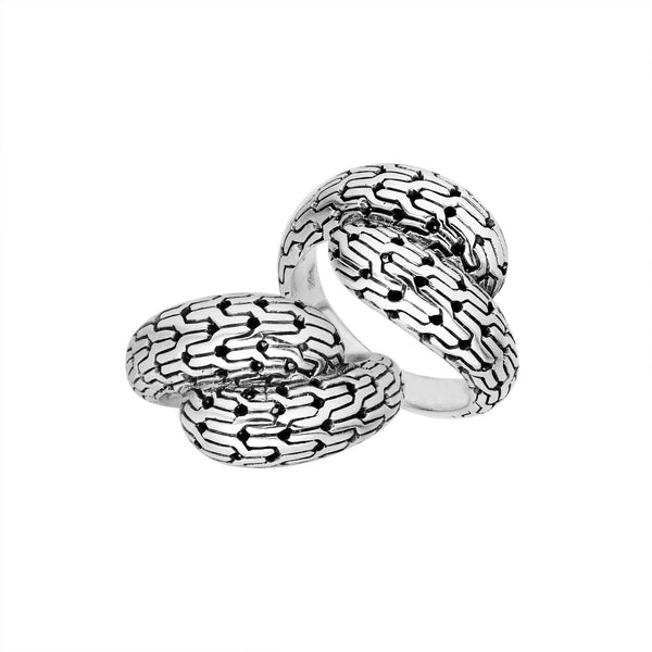 AR-6240-S-11 Sterling Silver Ring With Plain Silver Jewelry Bali Designs Inc 
