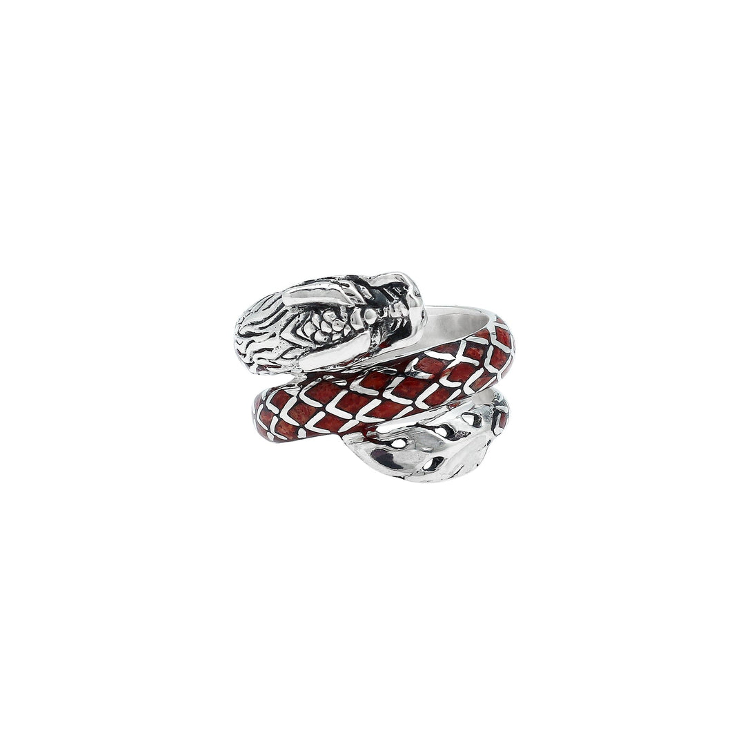 AR-6343-CR-6 Sterling Silver Ring With Coral Jewelry Bali Designs Inc 