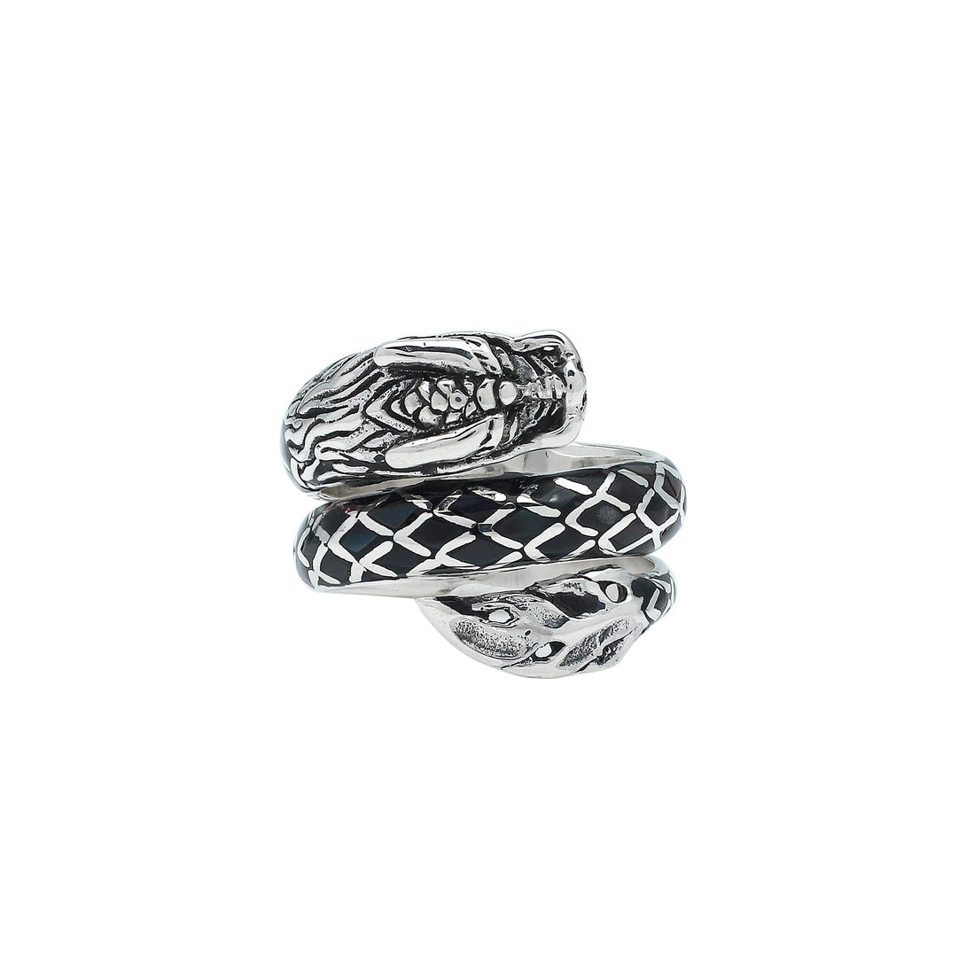 AR-6343-SHB-6 Sterling Silver Ring With Black Shell Jewelry Bali Designs Inc 