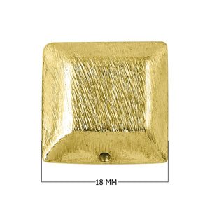 18K Gold Overlay Over Copper Brushed Square Bead