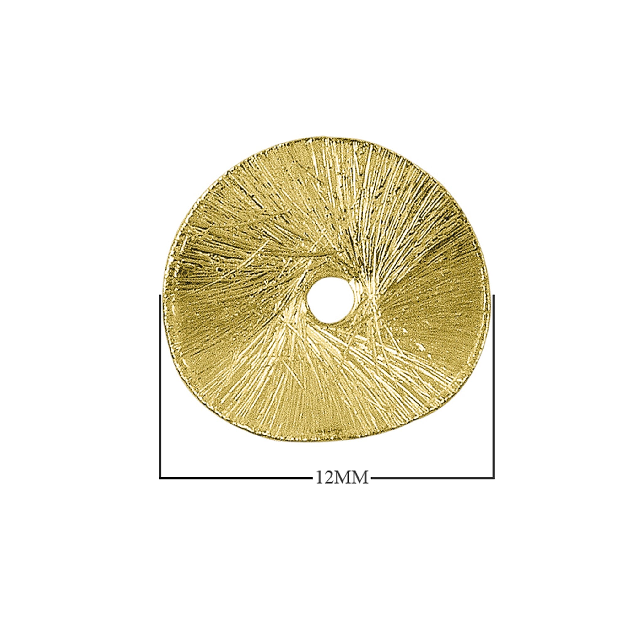 Textured disc spacer bead with 18K gold overlay over copper handcrafted in India for wholesale jewelry designers