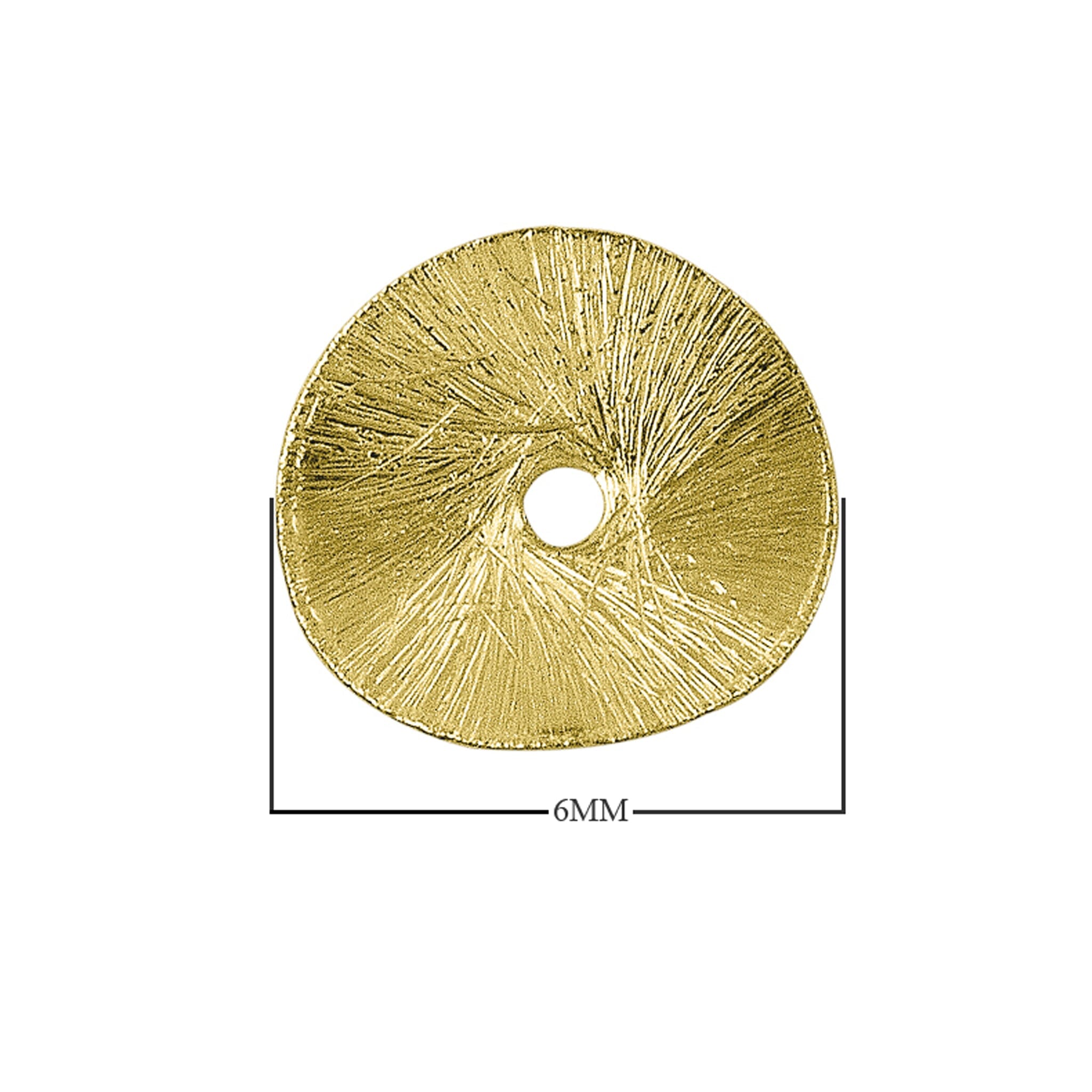 Textured disc spacer bead with 18K gold overlay over copper handcrafted in India for wholesale jewelry designers