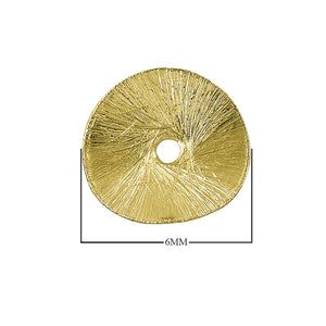 Textured disc spacer bead with 18K gold overlay over copper handcrafted in India for wholesale jewelry designers