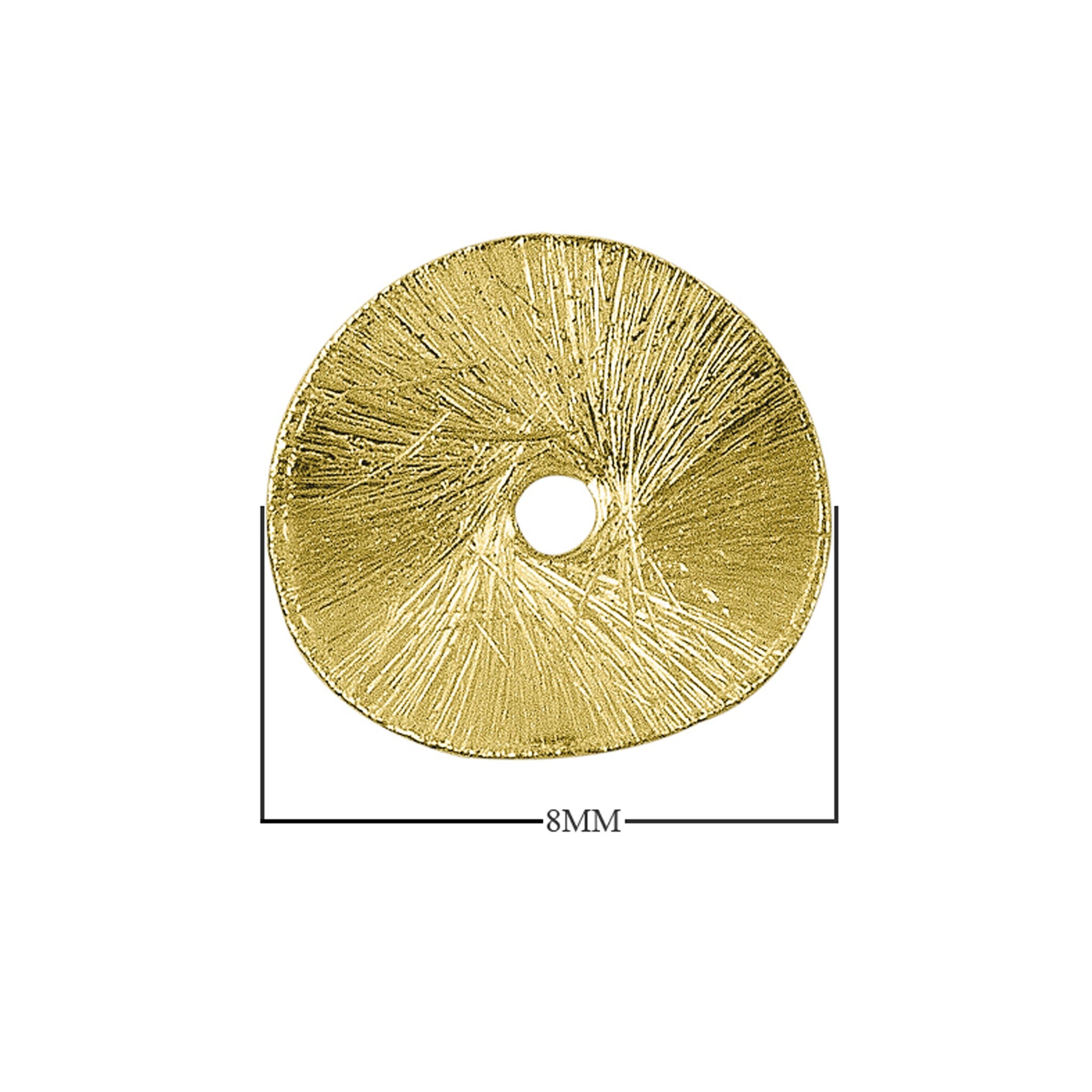 Textured disc spacer bead with 18K gold overlay over copper handcrafted in India for wholesale jewelry designers