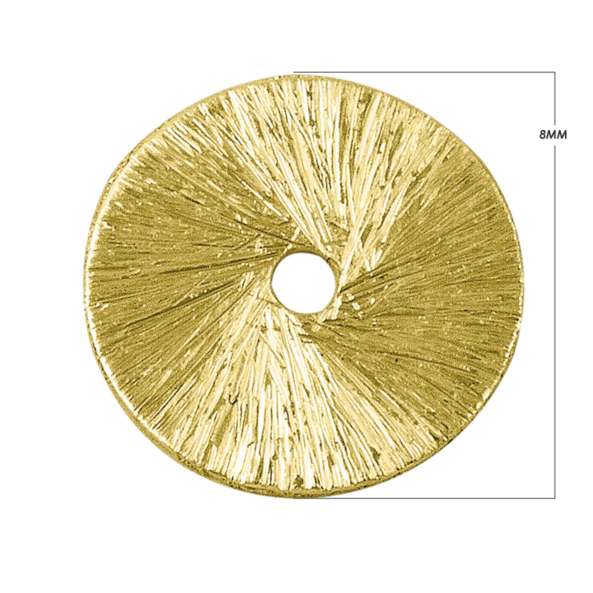 Textured circular chip bead with 18K gold overlay over copper handcrafted in India for wholesale jewelry making