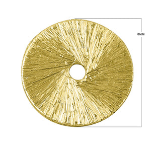 Textured circular chip bead with 18K gold overlay over copper handcrafted in India for wholesale jewelry making