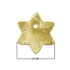 Star shape chip bead with textured surface and 18K gold overlay over copper handcrafted in India for wholesale jewelry making