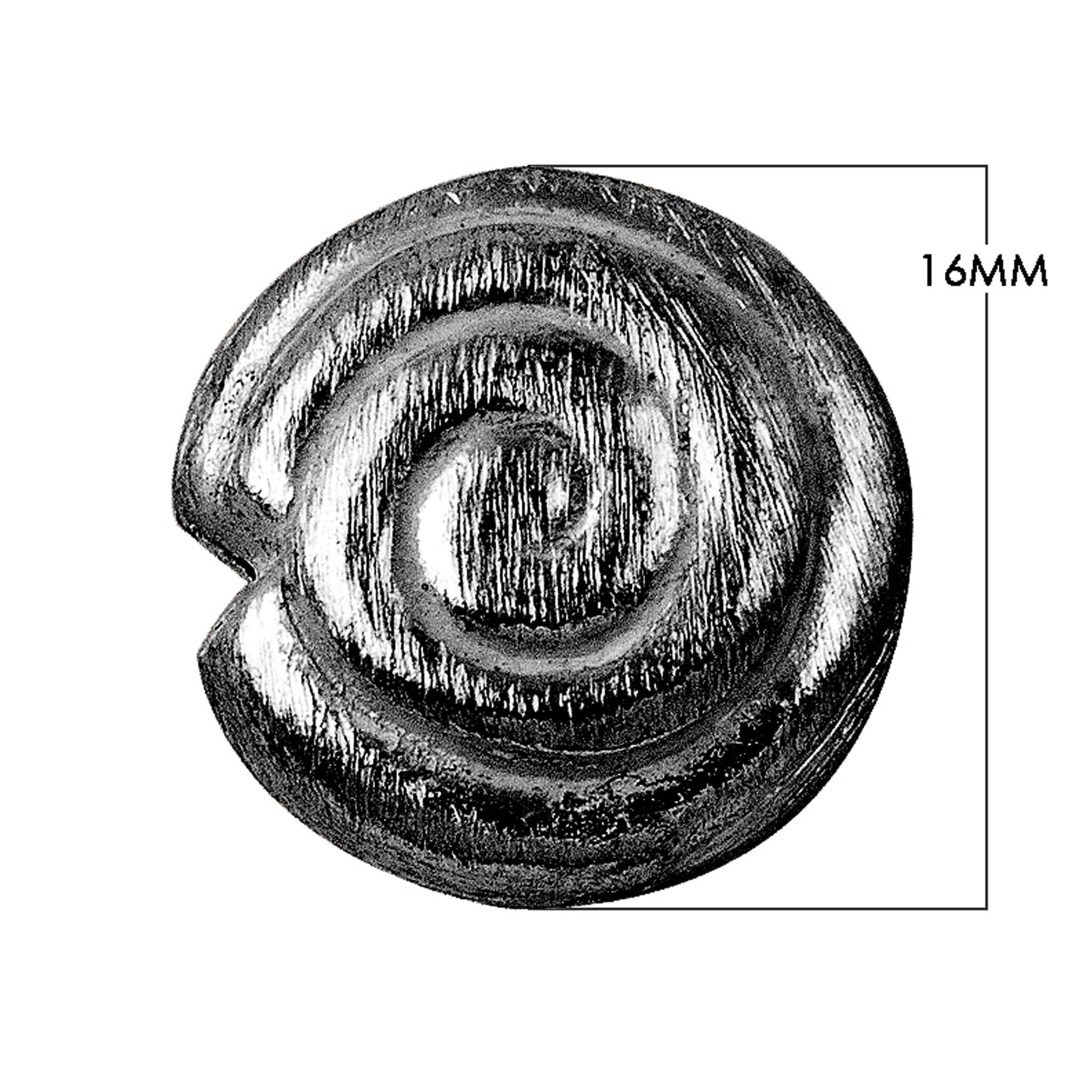 BR-174 Black Rhodium Overlay Circle Shape Brushed Bead Beads Bali Designs Inc 16MM 