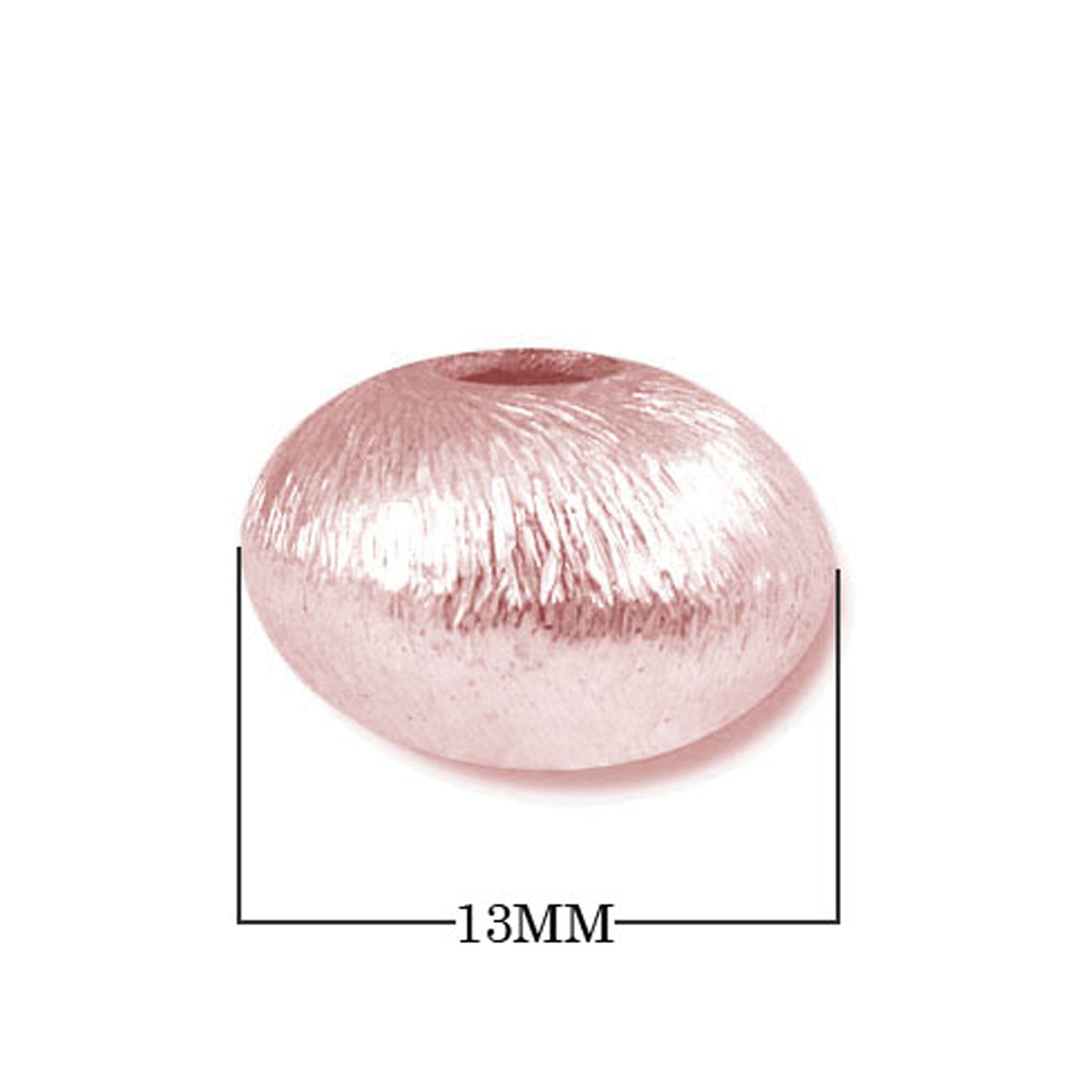 Rose gold overlay over copper domed oval bead handcrafted in India for wholesale metal components