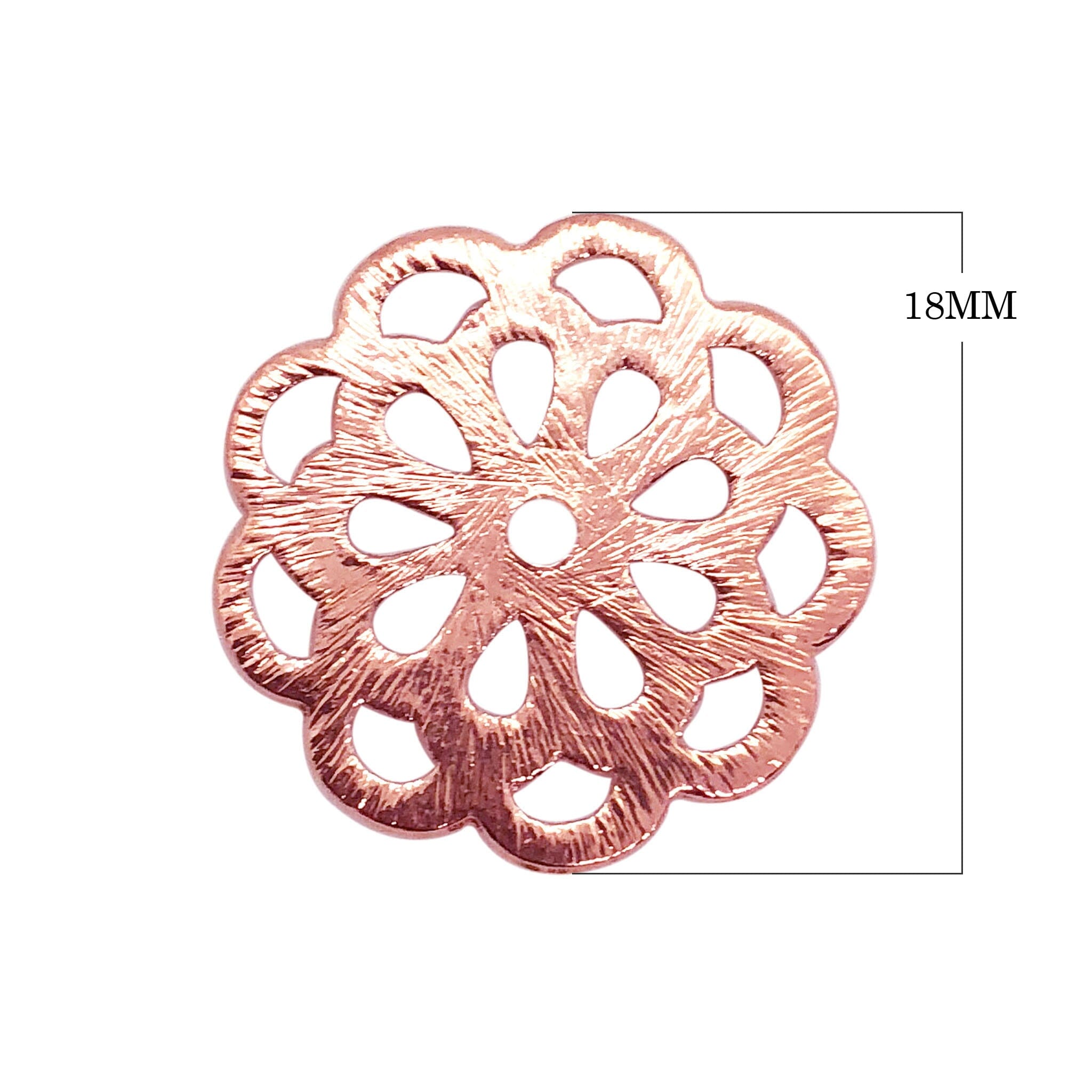 BRG-360 Rose Gold Overlay Flower Shape Chip Bead Beads Bali Designs Inc 18MM 