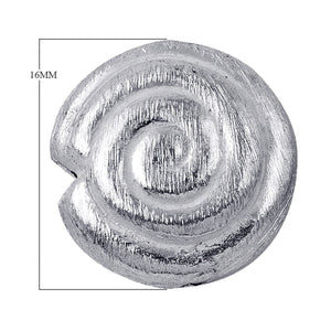 BSF-174 Silver Overlay Circle Shape Brushed Bead Beads Bali Designs Inc 16MM 