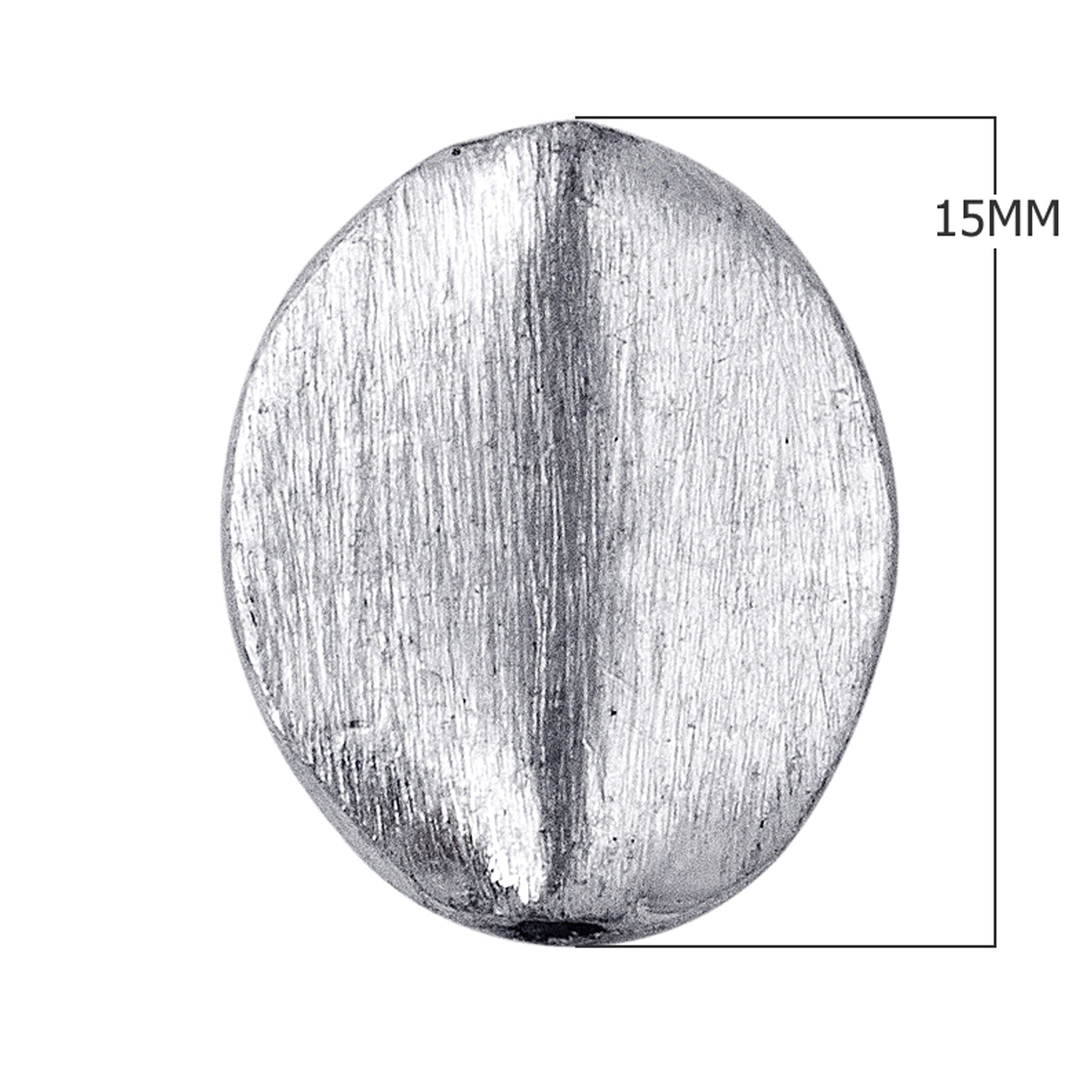 Handcrafted silver overlay over copper flat oval decor accent with textured finish made in India