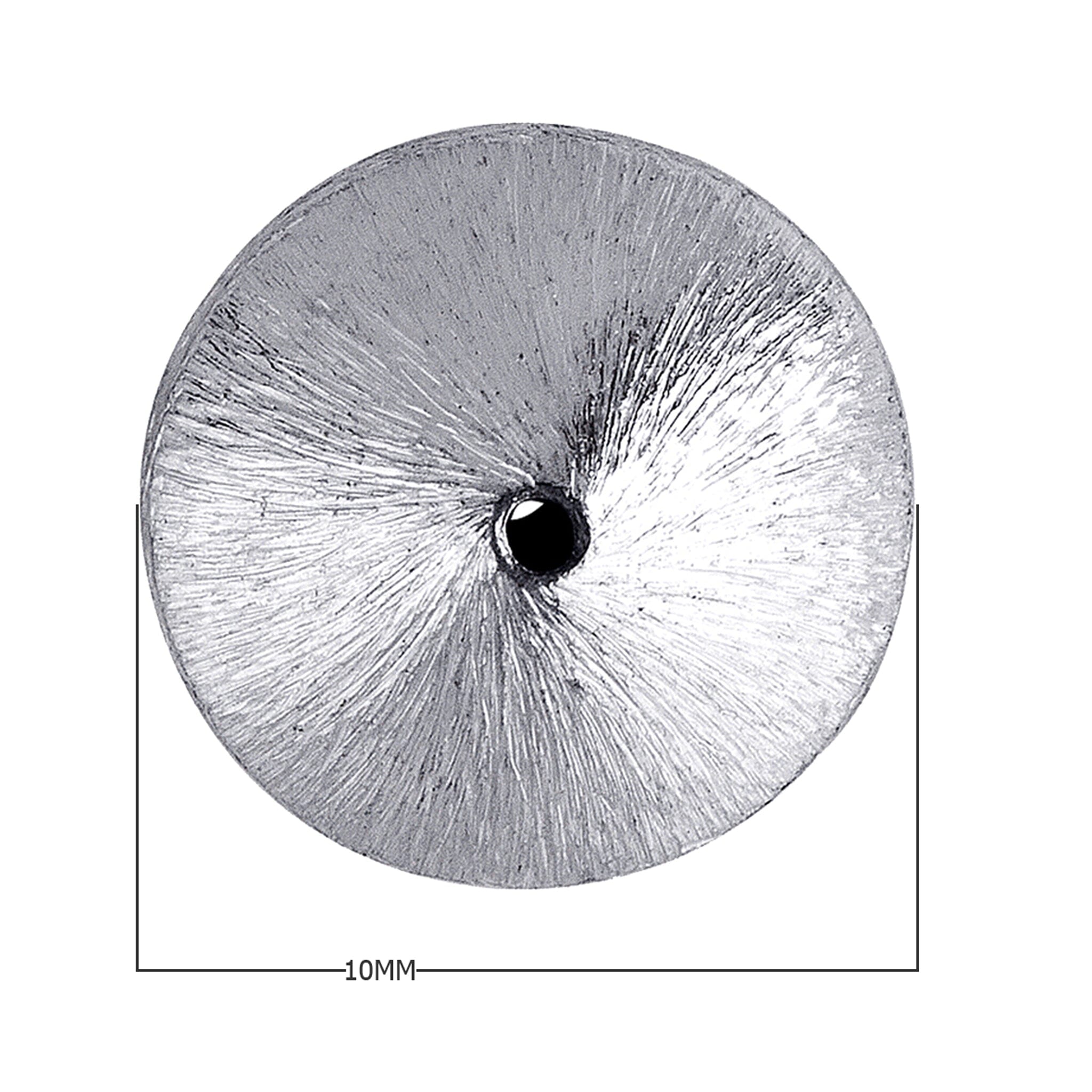 BSF-179 Silver Overlay Wheel Shape Brushed Bead Beads Bali Designs Inc 10MM 