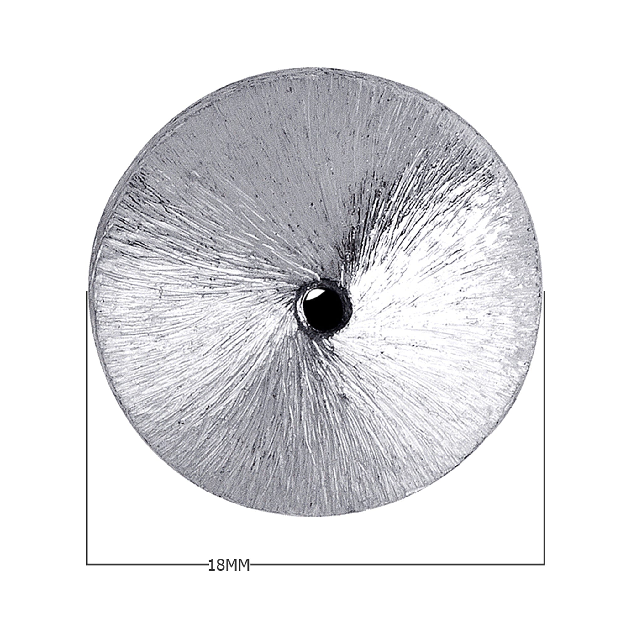 BSF-179 Silver Overlay Wheel Shape Brushed Bead Beads Bali Designs Inc 18MM 