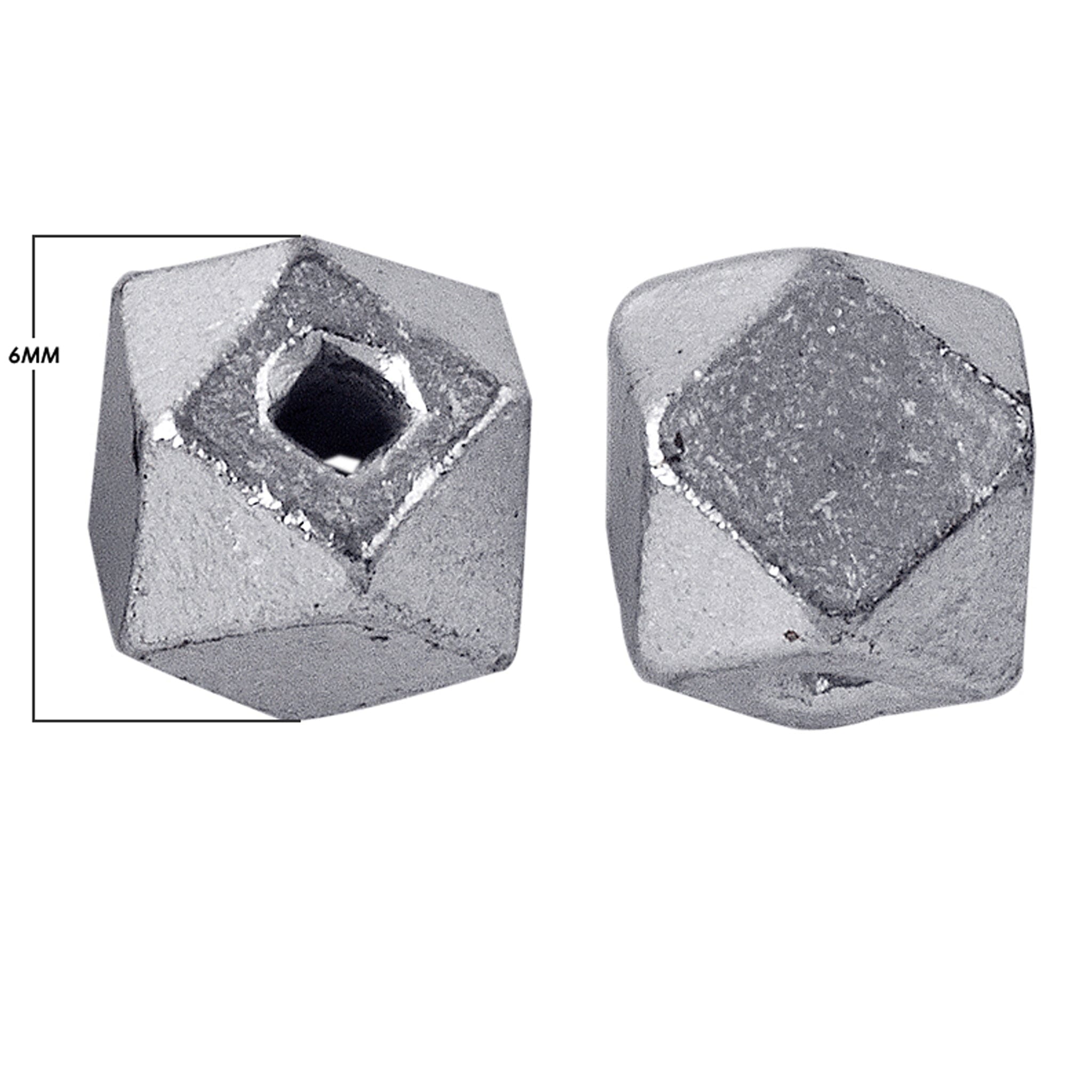 BSF-184 Silver Overlay Dice Shape Spacers Bead Beads Bali Designs Inc 6MM 