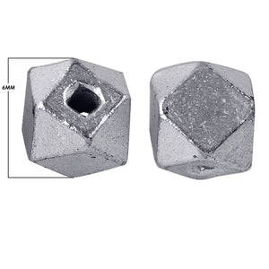 BSF-184 Silver Overlay Dice Shape Spacers Bead Beads Bali Designs Inc 6MM 