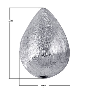 BSF-194 Silver Overlay Pears Shape Brushed Bead Beads Bali Designs Inc 11X16MM 