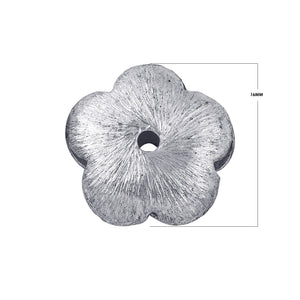 BSF-208 Silver Overlay Flower Shape Brushed Bead Beads Bali Designs Inc 16MM 