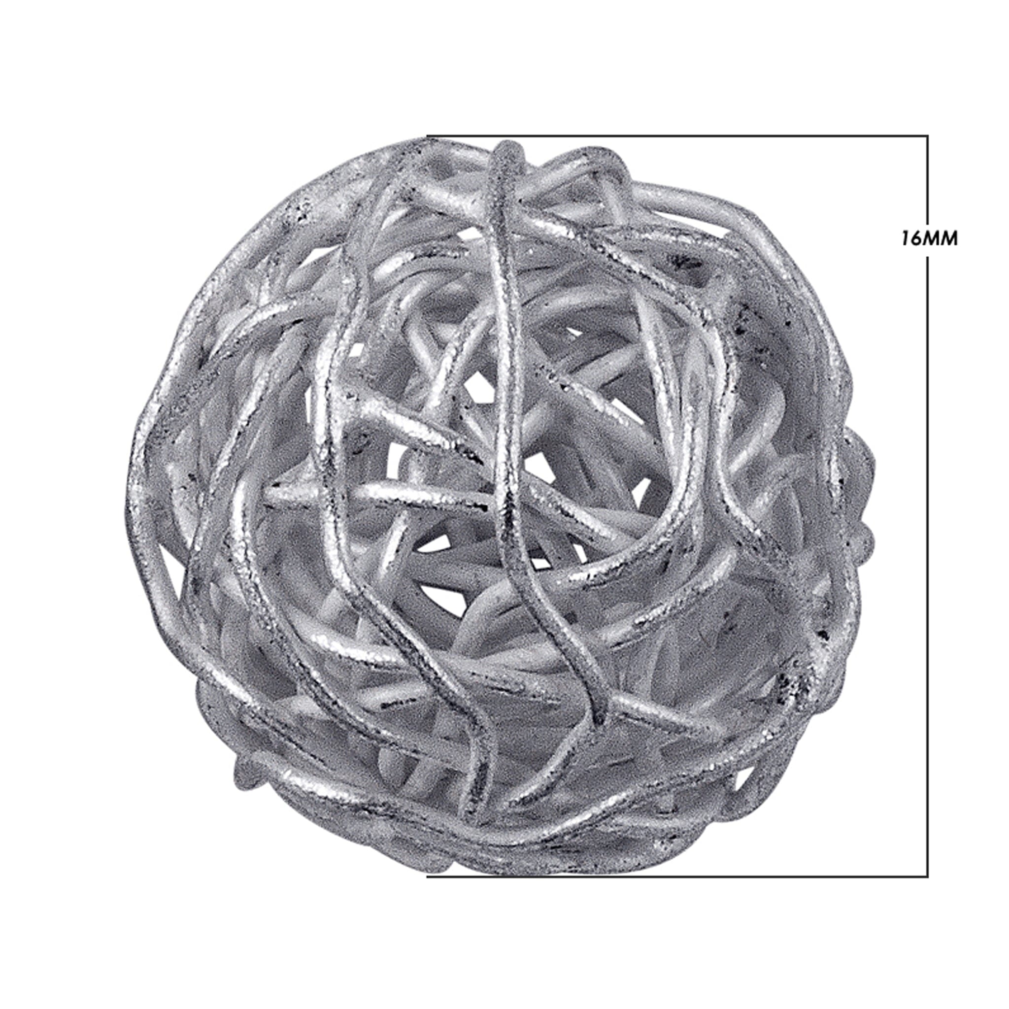 BSF-211 Silver Overlay Wire Bead Beads Bali Designs Inc 16MM 