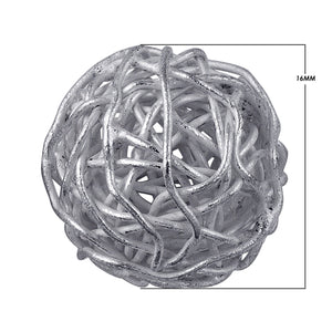 BSF-211 Silver Overlay Wire Bead Beads Bali Designs Inc 16MM 