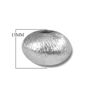 BSF-229 Silver Overlay Flat Round Shape Brushed Bead Beads Bali Designs Inc 13MM 