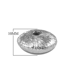 Handcrafted silver overlay copper textured disc spacer bead from India with polished finish for wholesale jewelry making