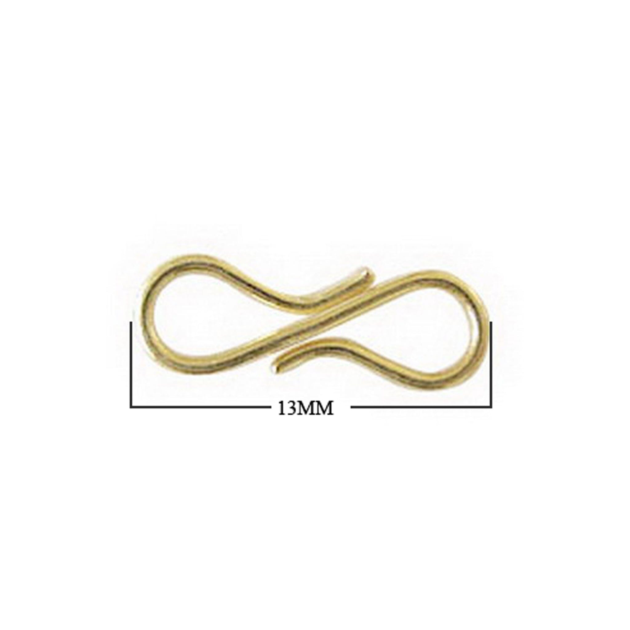 18K Gold Overlay Over Copper twisted infinity s hook clasp handcrafted in India