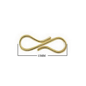 18K Gold Overlay Over Copper twisted infinity s hook clasp handcrafted in India