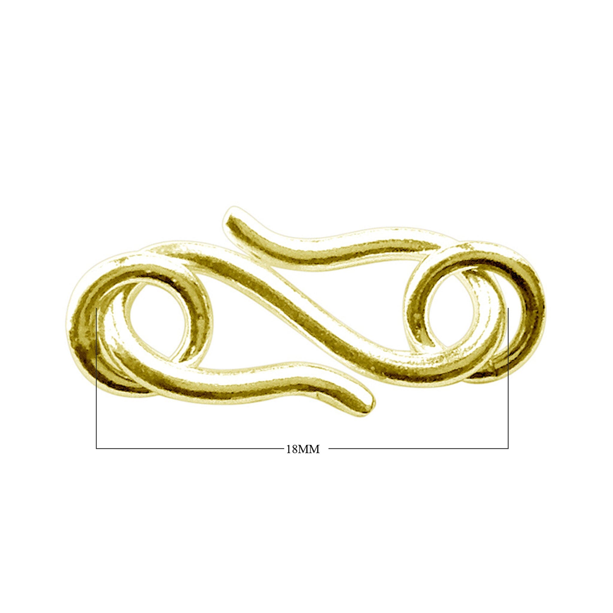 18K Gold Overlay Over Copper twisted infinity s hook clasp handcrafted in India