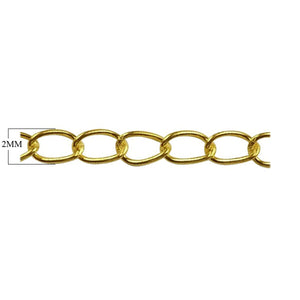 18K Gold Overlay Over Copper beading and extender chain with polished oval links crafted for wholesale jewelry manufacturing and professional assembly use
