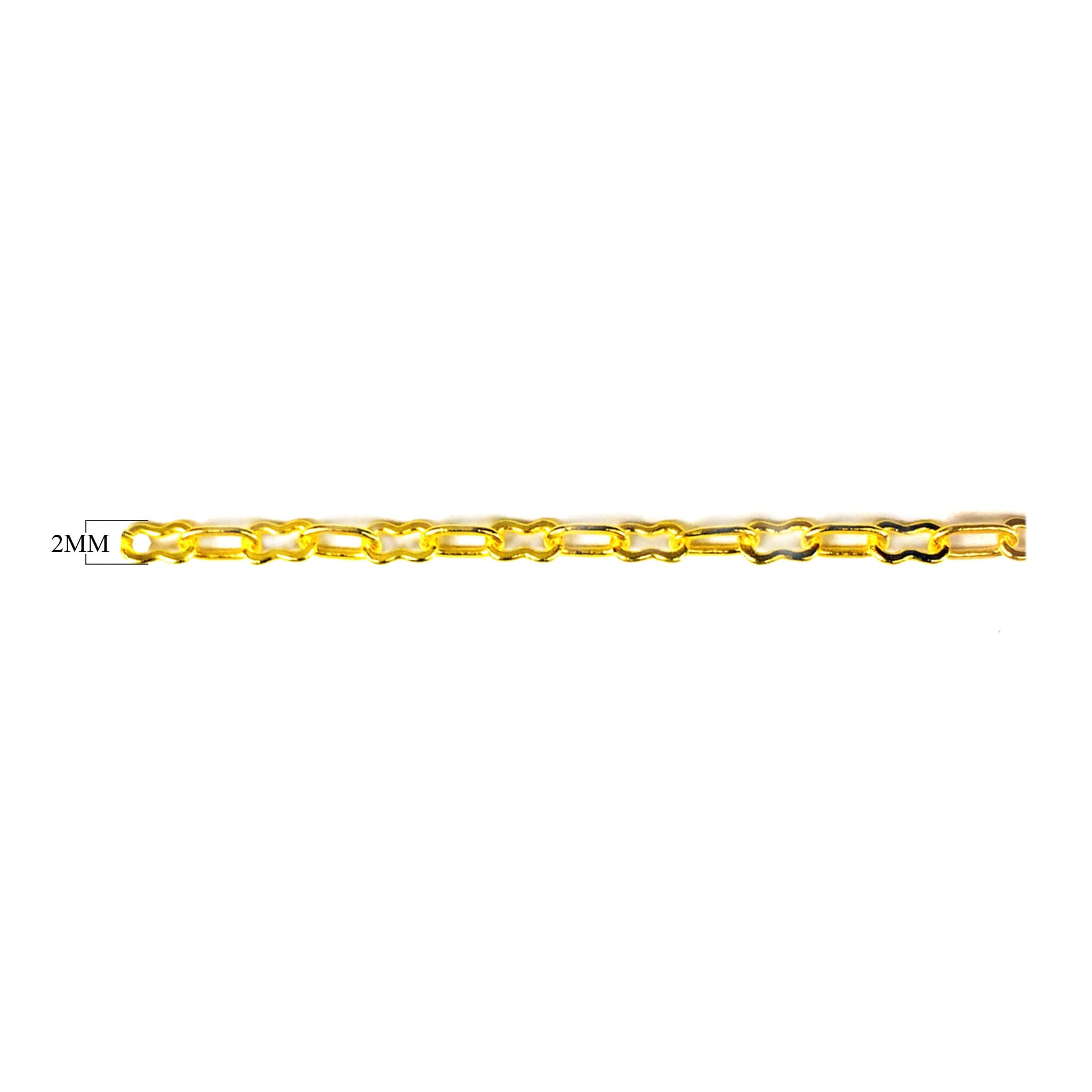 18K Gold Overlay Over Copper narrow rectangular link beading extender chain developed for wholesale jewelry manufacturing applications