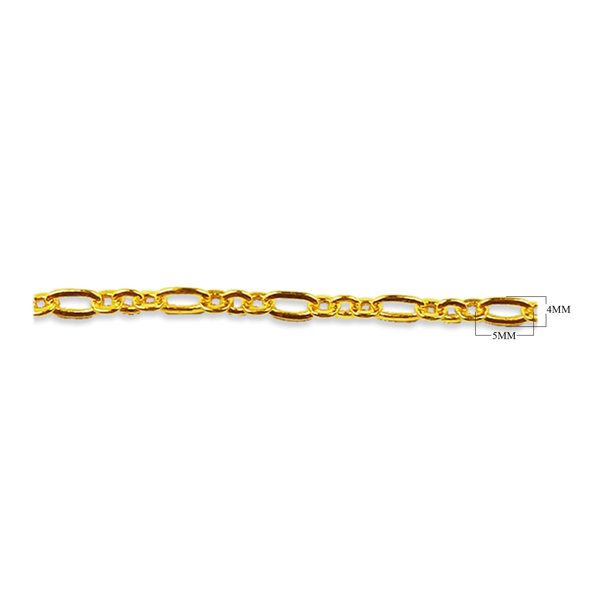 Elongated oval link 18K Gold Overlay Over Copper jewelry chain with polished finish, designed for wholesale jewelry manufacturing, bulk production, and professional jewelry making use