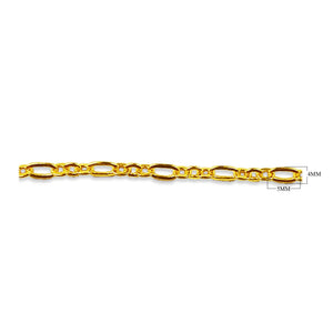 Elongated oval link 18K Gold Overlay Over Copper jewelry chain with polished finish, designed for wholesale jewelry manufacturing, bulk production, and professional jewelry making use