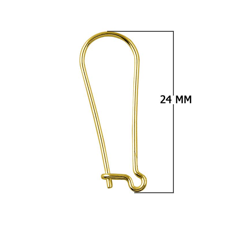 18K Gold Overlay Secure Leverback Earwire For Jewelry Making With Polished Finish Handcrafted In India