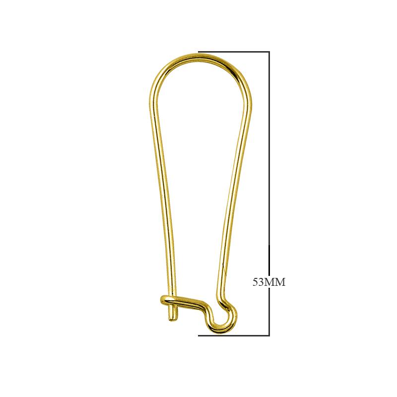 18K Gold Overlay Secure Leverback Earwire For Jewelry Making With Polished Finish Handcrafted In India