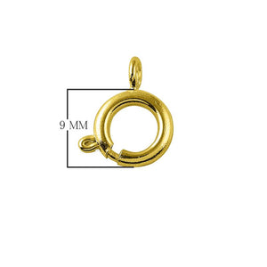 18K Gold Overlay Spring Ring Clasp For Jewelry Making With Polished Finish Handcrafted In India